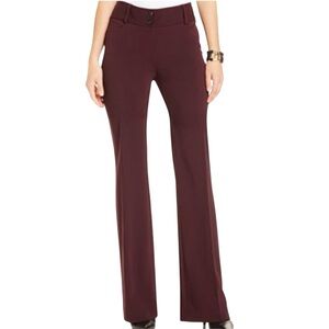 NWT ALFANI CURVY FIT PETITE WINE COLORED TROUSER PANTS SIZE 8S